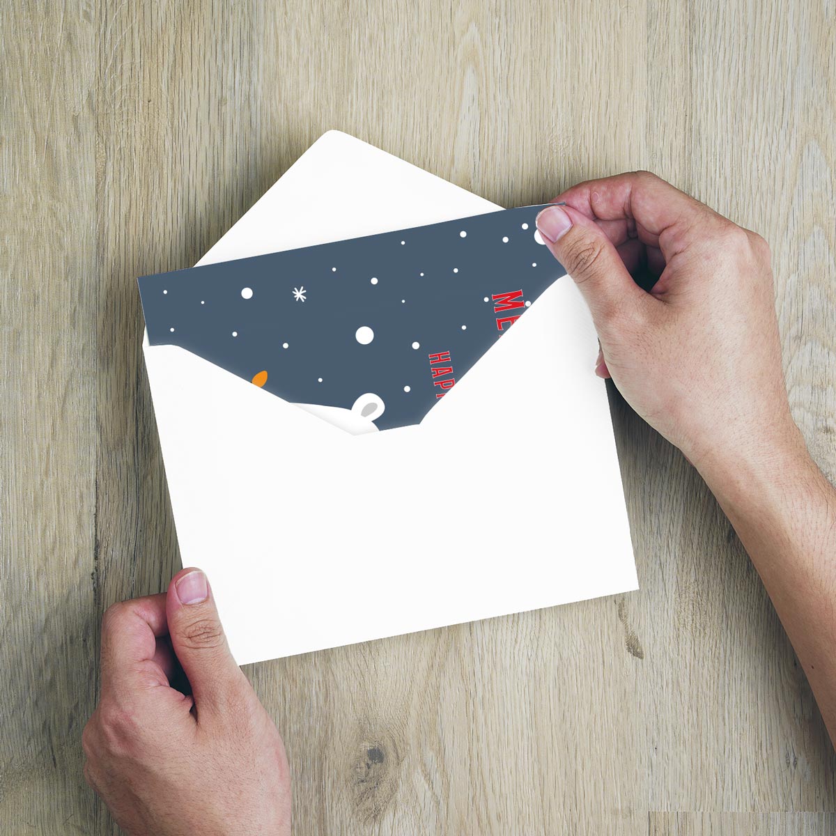 1 Weihnachtskarte Eisbär für Weihnachten Klappkarten mit Umschlag