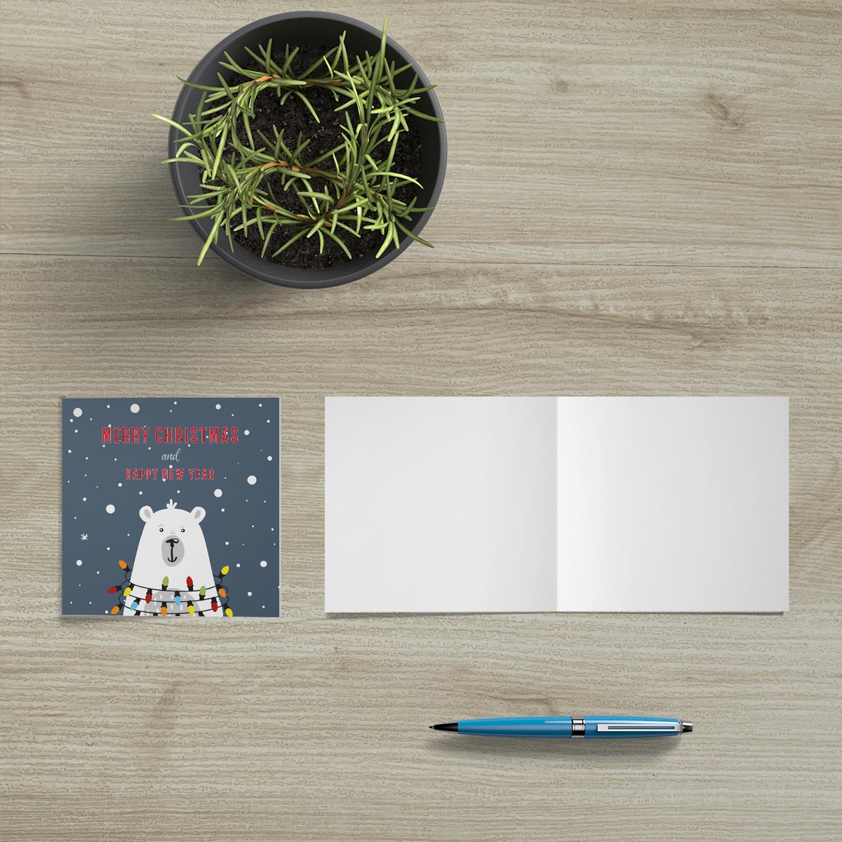 1 Weihnachtskarte Eisbär für Weihnachten Klappkarten mit Umschlag