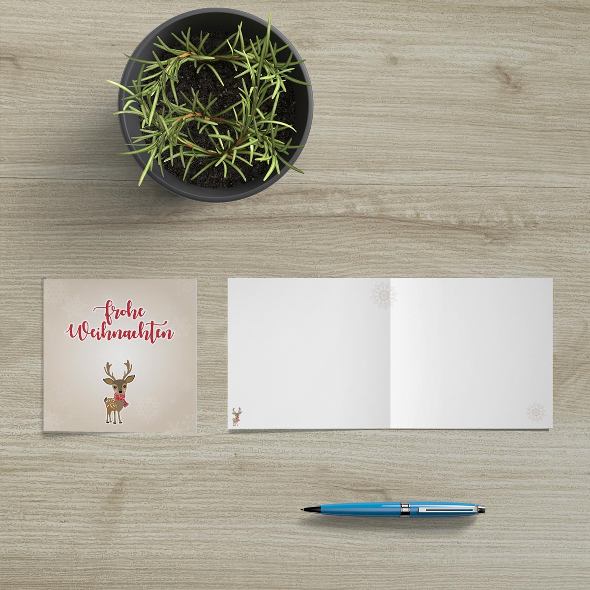6 Weihnachtskarten Grußkarten für Weihnachten Klappkarten mit 6 Kuverts Merz Designkarten