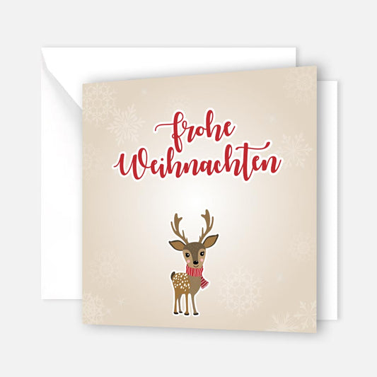 1 Weihnachtskarte Rentier für Weihnachten Klappkarten mit Umschlag Merz Designkarten