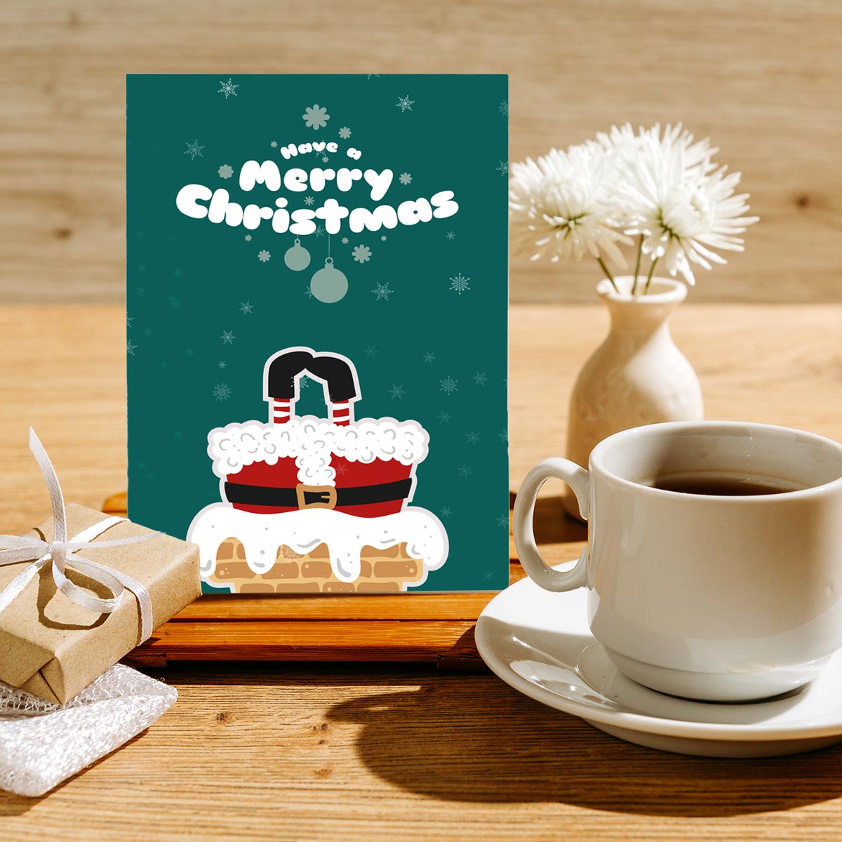 1 lustige Weihnachtskarte 10,5x14,8cm Klappkarte +Umschlag