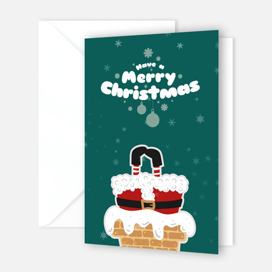 1 lustige Weihnachtskarte 10,5x14,8cm Klappkarte +Umschlag Merz Designkarten