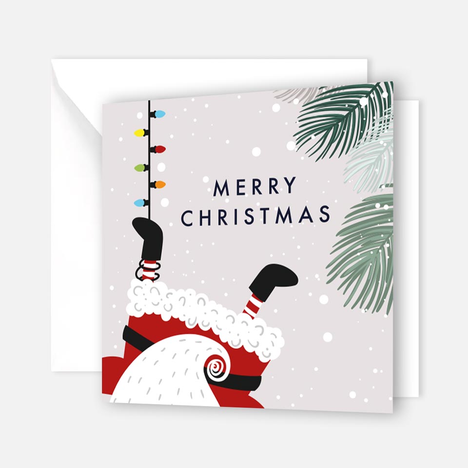 1 Weihnachtskarte Santa Claus für Weihnachten Klappkarten mit Umschlag
