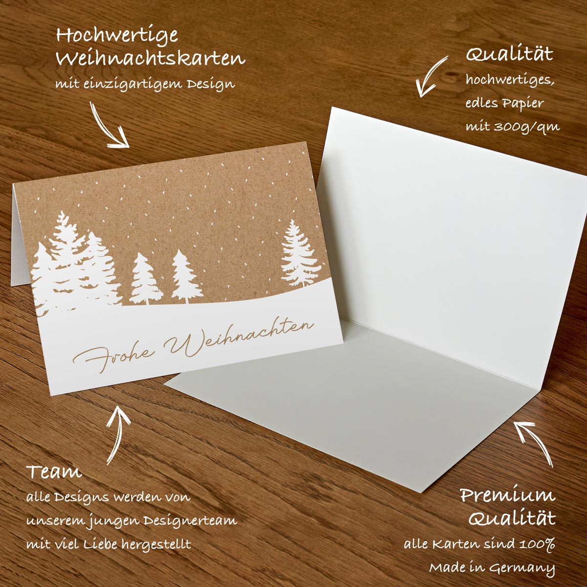 6 Weihnachtskarten Weihnachten merry christmas 10,5x14,8cm Klappkarten +6 Kuvert Merz Designkarten