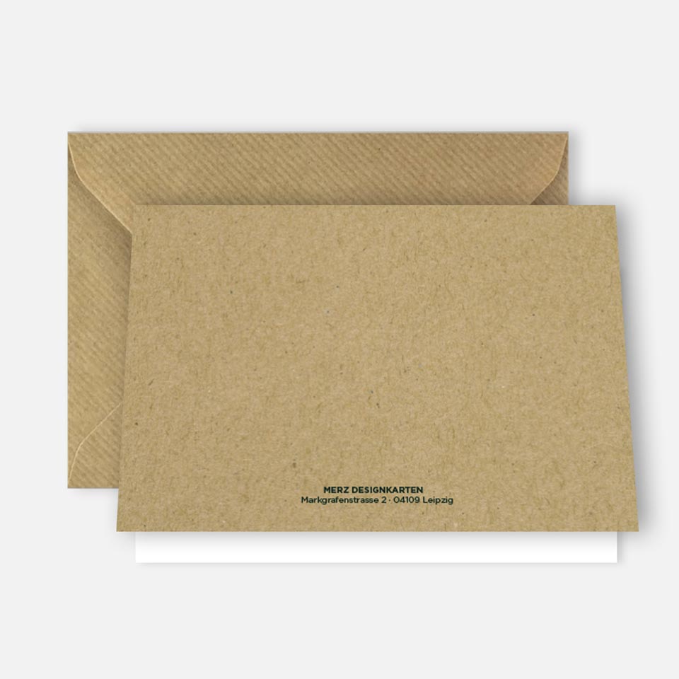 10 Weihnachtskarten Klappkarten 10,5x14,8cm Baummotiv + 10 Umschläge Naturpapier Merz Designkarten