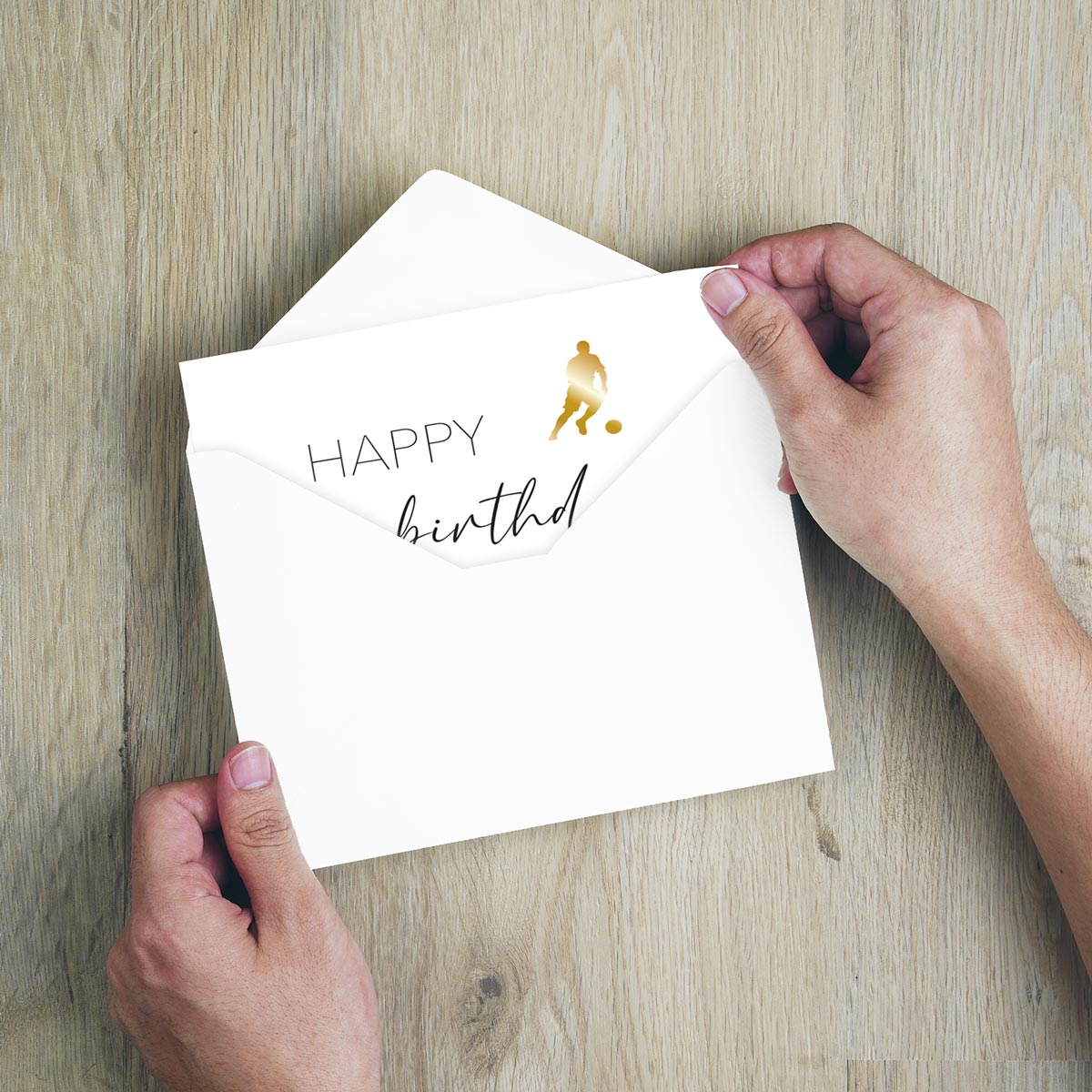 1 Geburtstagskarte für Fußballer 10,5x14,8cm happy birthday mit 1 Naturumschlag Merz Designkarten