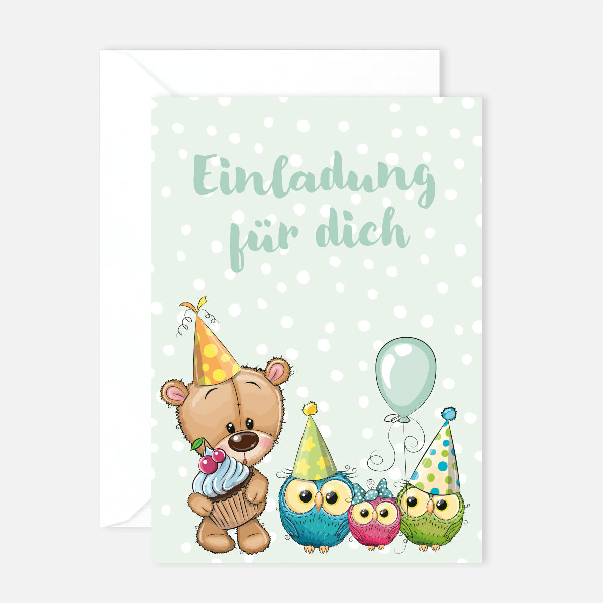12 Einladungskarten Kindergeburtstag Teddy Postkarten 10,5x14,8cm + 12 Umschläge Merz Designkarten