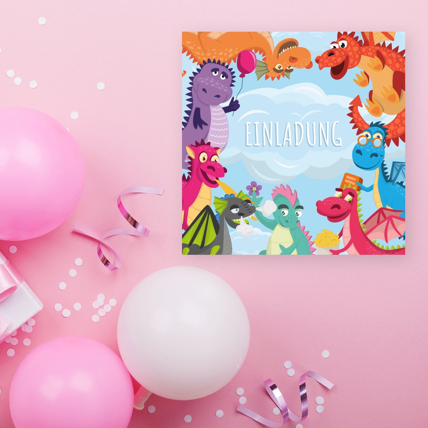 12 Einladungskarten Kindergeburtstag Dino Postkarten 14,8x14,8cm + 12 Umschläge Merz Designkarten