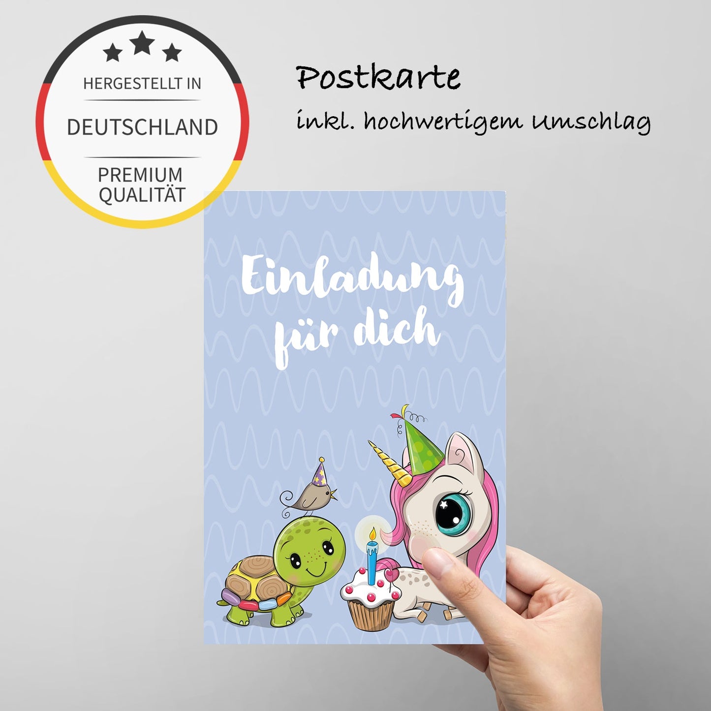 12 Einladungskarten Kindergeburtstag Kids Postkarten 14,8x10,5cm + 12 Umschläge Merz Designkarten