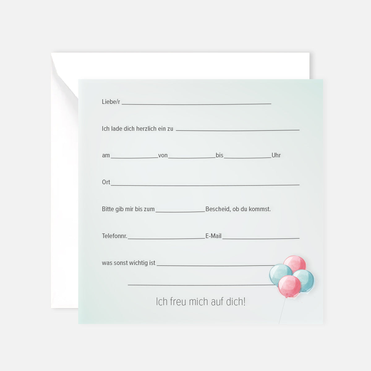 12 Einladungskarten Kindergeburtstag Mädchen Postkarten 14,8x14,8cm + 12 Kuverts Merz Designkarten