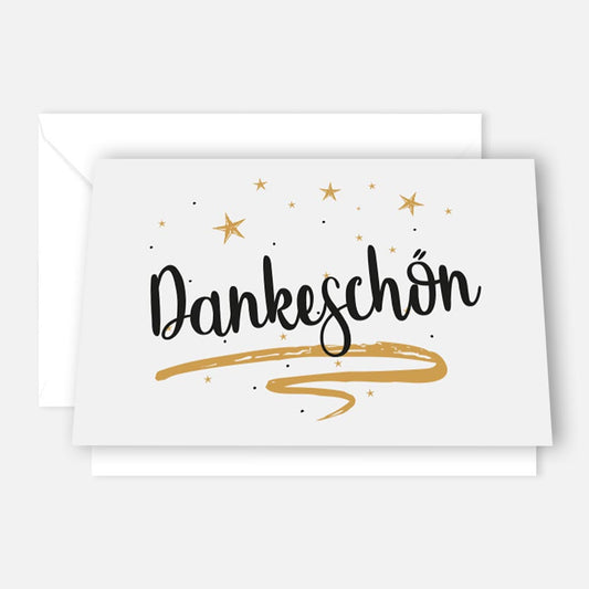 3 Premium Dankeskarten (Klappkarten) mit 3 Umschlägen, Danke Karten Grußkarte Merz Designkarten