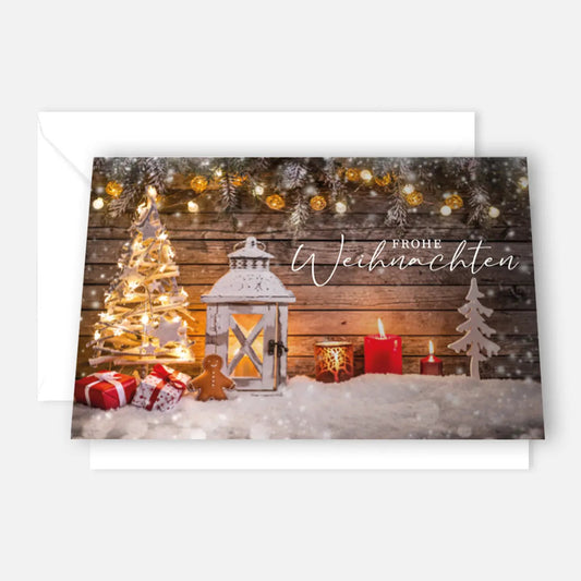 Edle Weihnachtskarte - Klappkarte mit weißem Kuvert Merz Designkarten