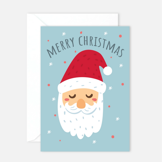 1 moderne Weihnachtskarte - Postkarte 10,5 x 14,8cm  Weihnachtsmann - Merz Designkarten