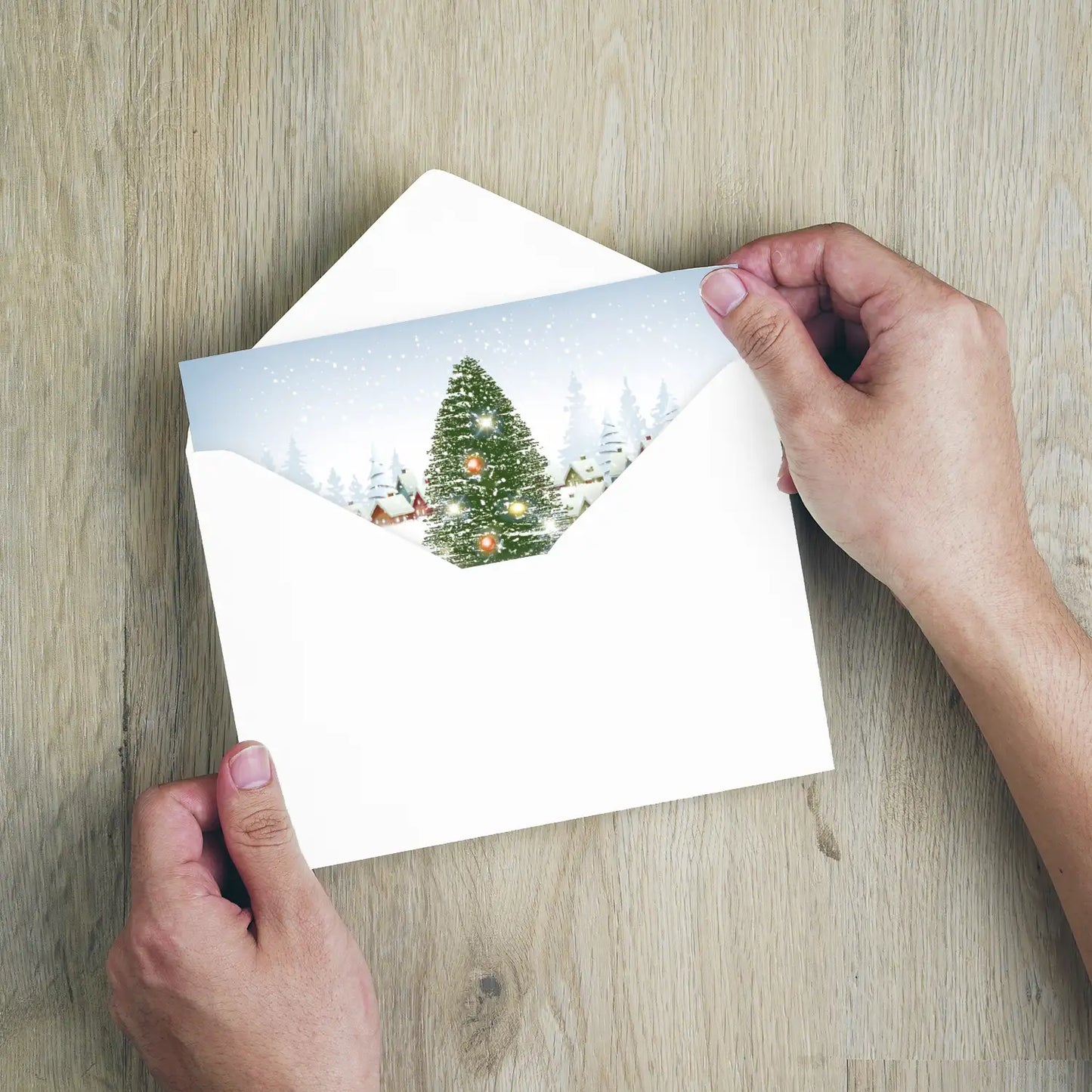 Quadratische, moderne Weihnachtskarte - Klappkarte - festliche Stimmung - Merz Designkarten