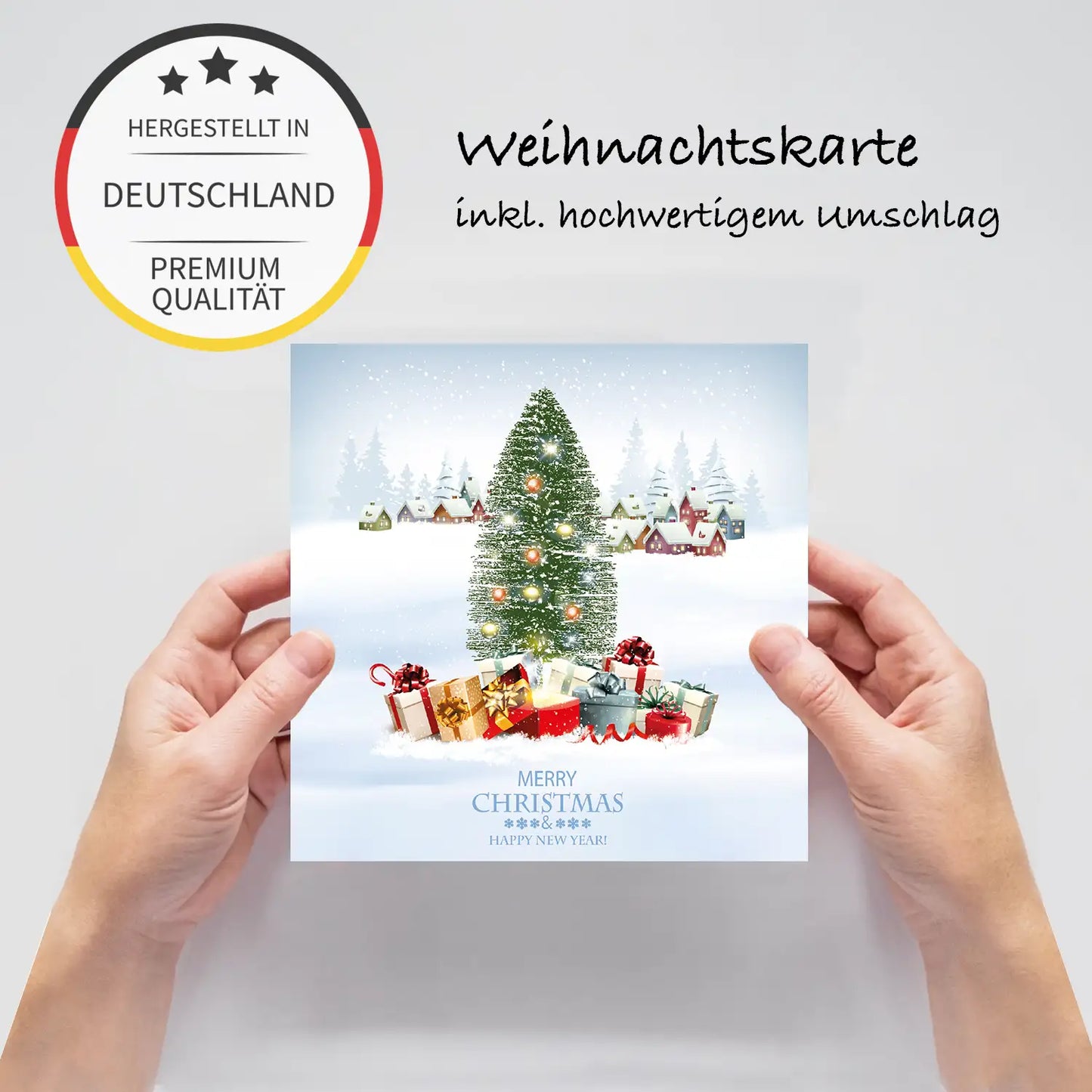Quadratische, moderne Weihnachtskarte - Klappkarte - festliche Stimmung - Merz Designkarten