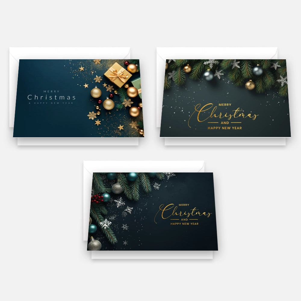 3 Weihnachtskarten Grußkarten für Weihnachten Klappkarten mit 3 Umschläge