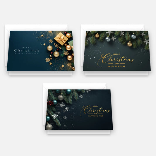 3 Weihnachtskarten Grußkarten für Weihnachten Klappkarten mit 3 Umschläge - Merz Designkarten