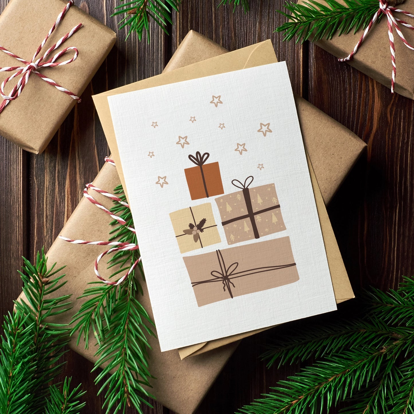 4 moderne Postkarten Weihnachtskarten