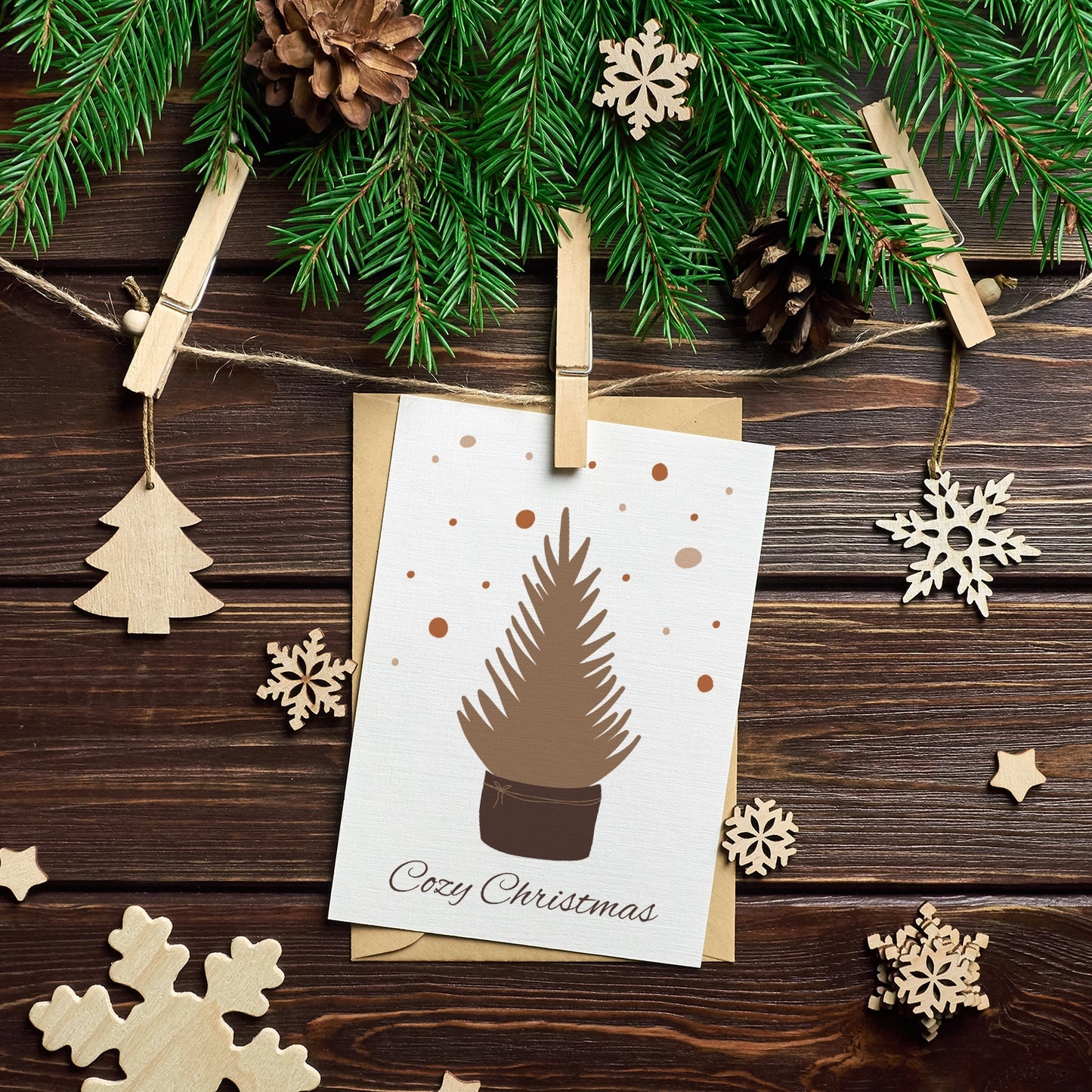 4 moderne Postkarten Weihnachtskarten