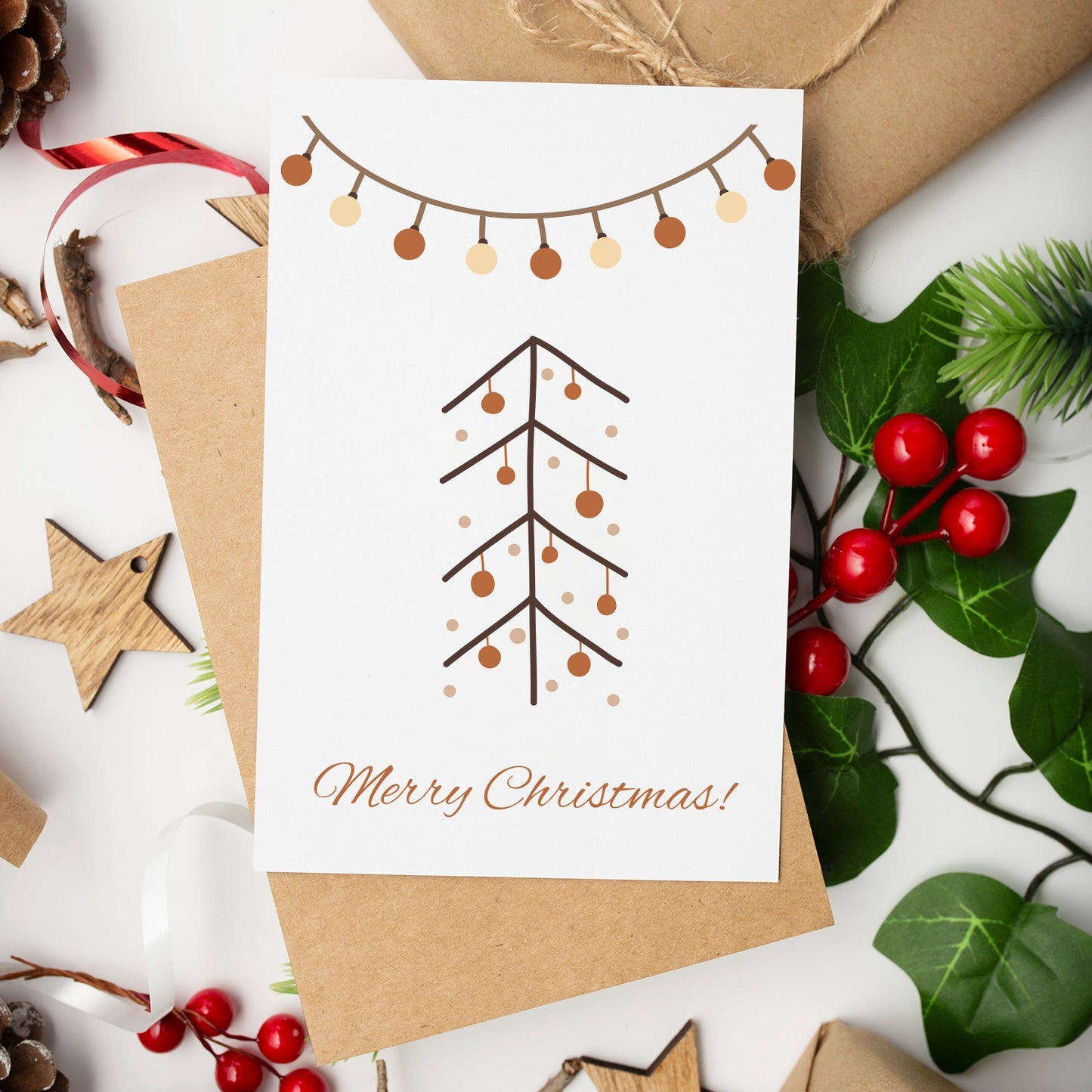 4 moderne Postkarten Weihnachtskarten