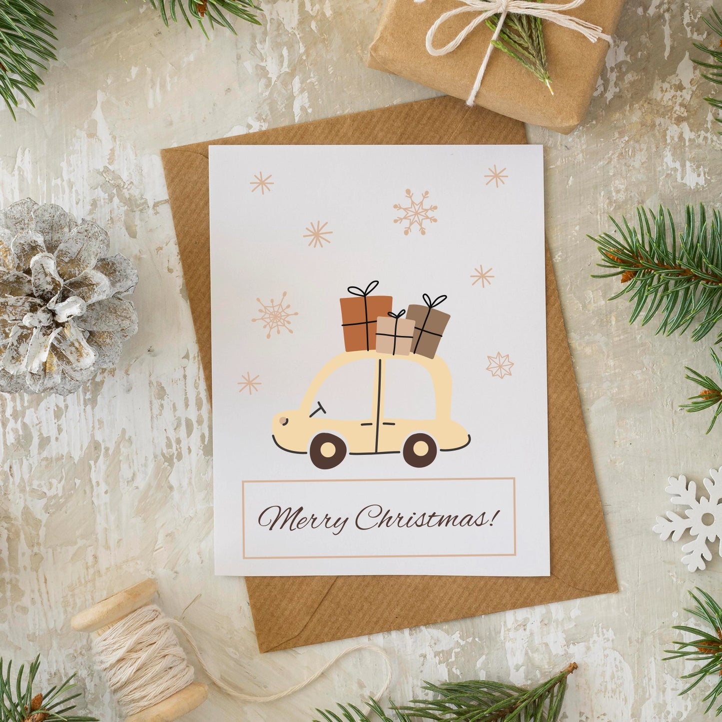 4 moderne Postkarten Weihnachtskarten
