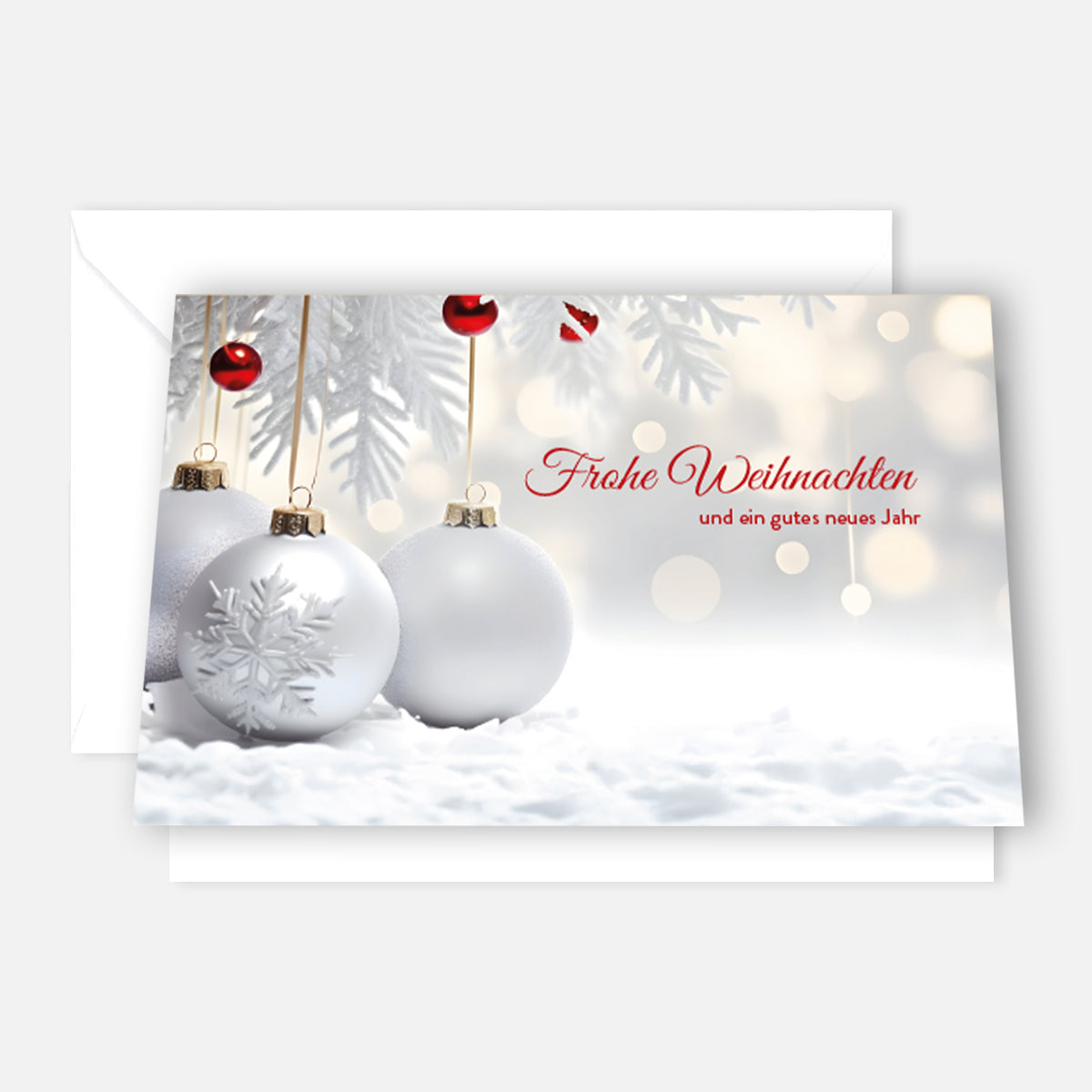 Edle Weihnachtskarte - Klappkarte mit weißem Kuvert