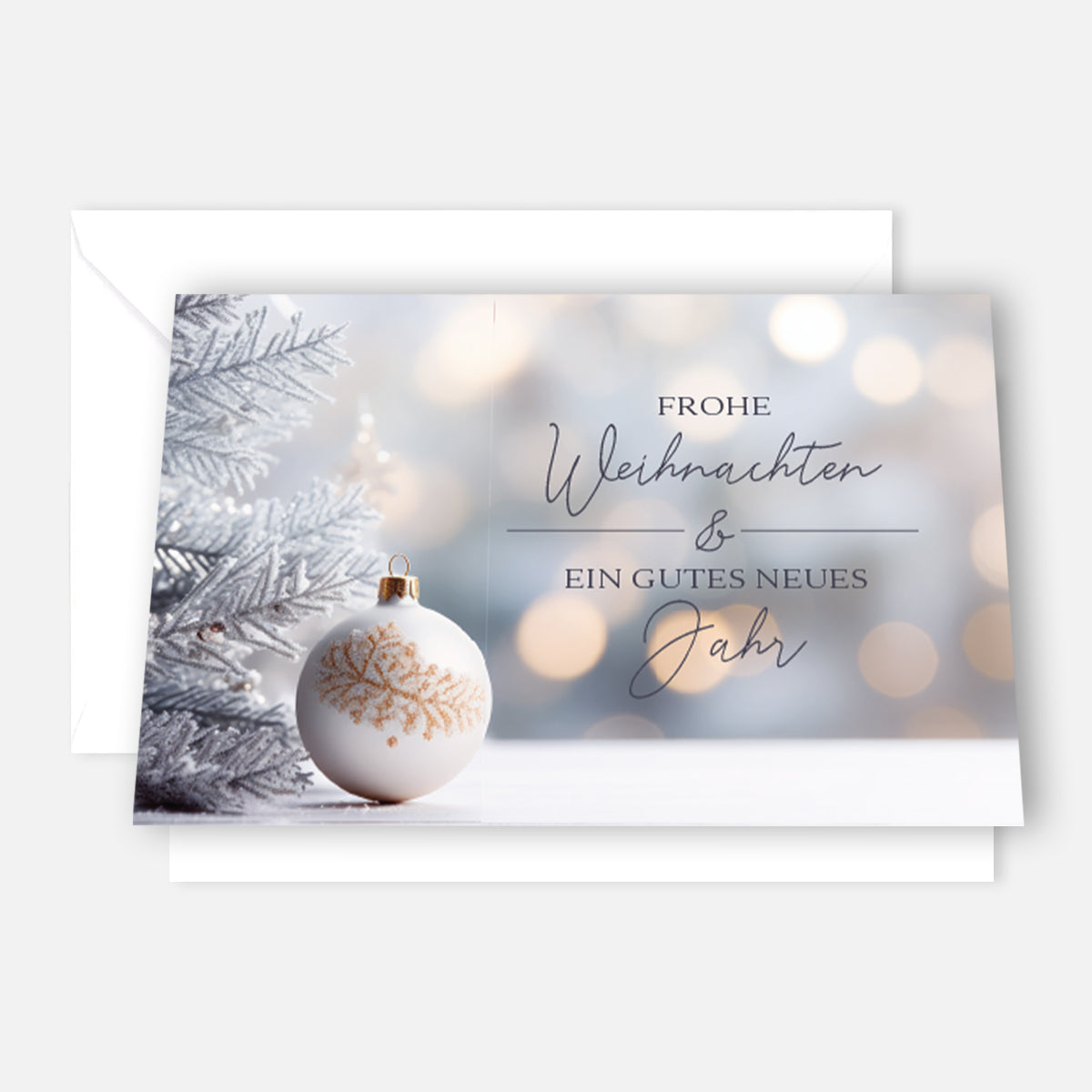 Edle Weihnachtskarte - Klappkarte mit weißem Kuvert