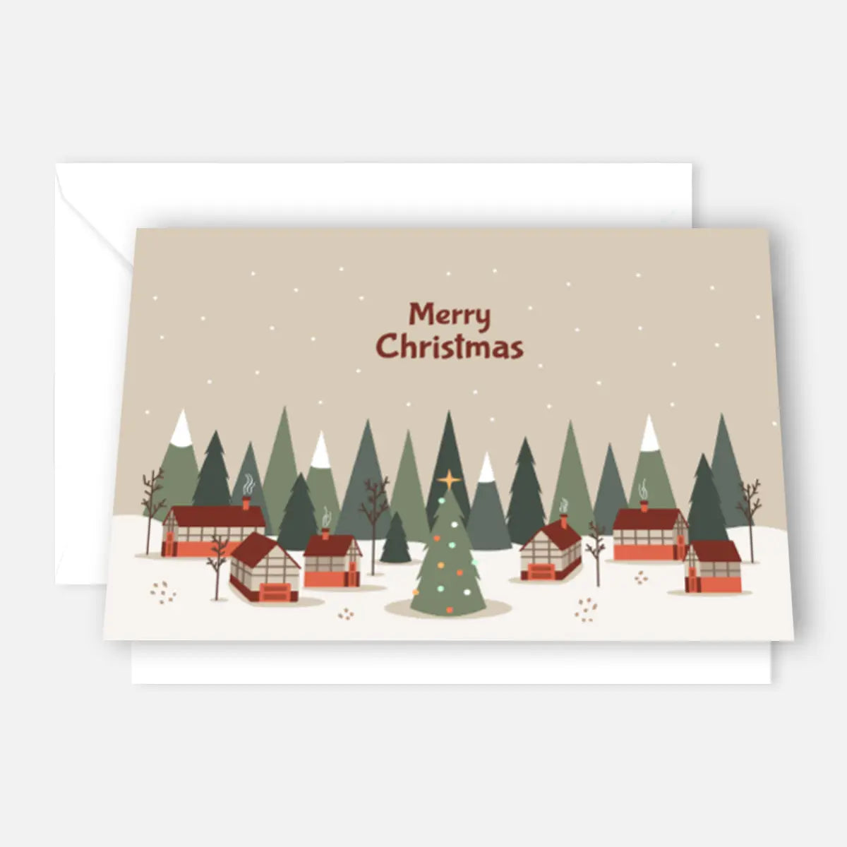 Edle Weihnachtskarte - 10,5x14,8cm - inkl. 1 weissen Umschlag