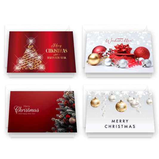 Festliche Weihnachtskarte im hochwertigen Klappkarten-Format – inklusive Kuvert Merz Designkarten