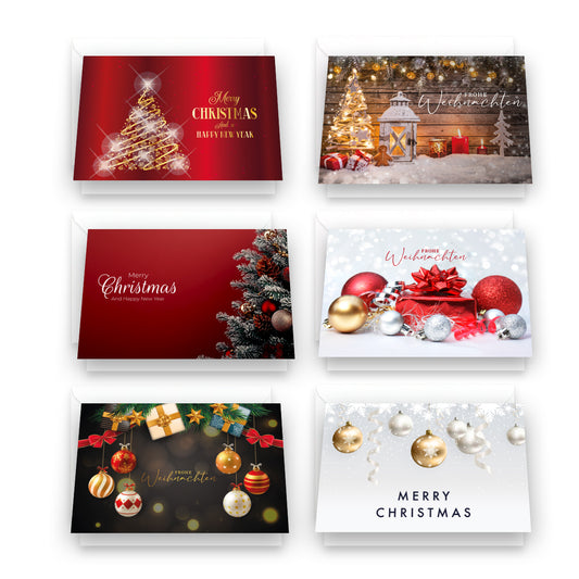Edle Weihnachtskarte als hochwertige Klappkarte mit passendem Kuvert – Merz Designkarten