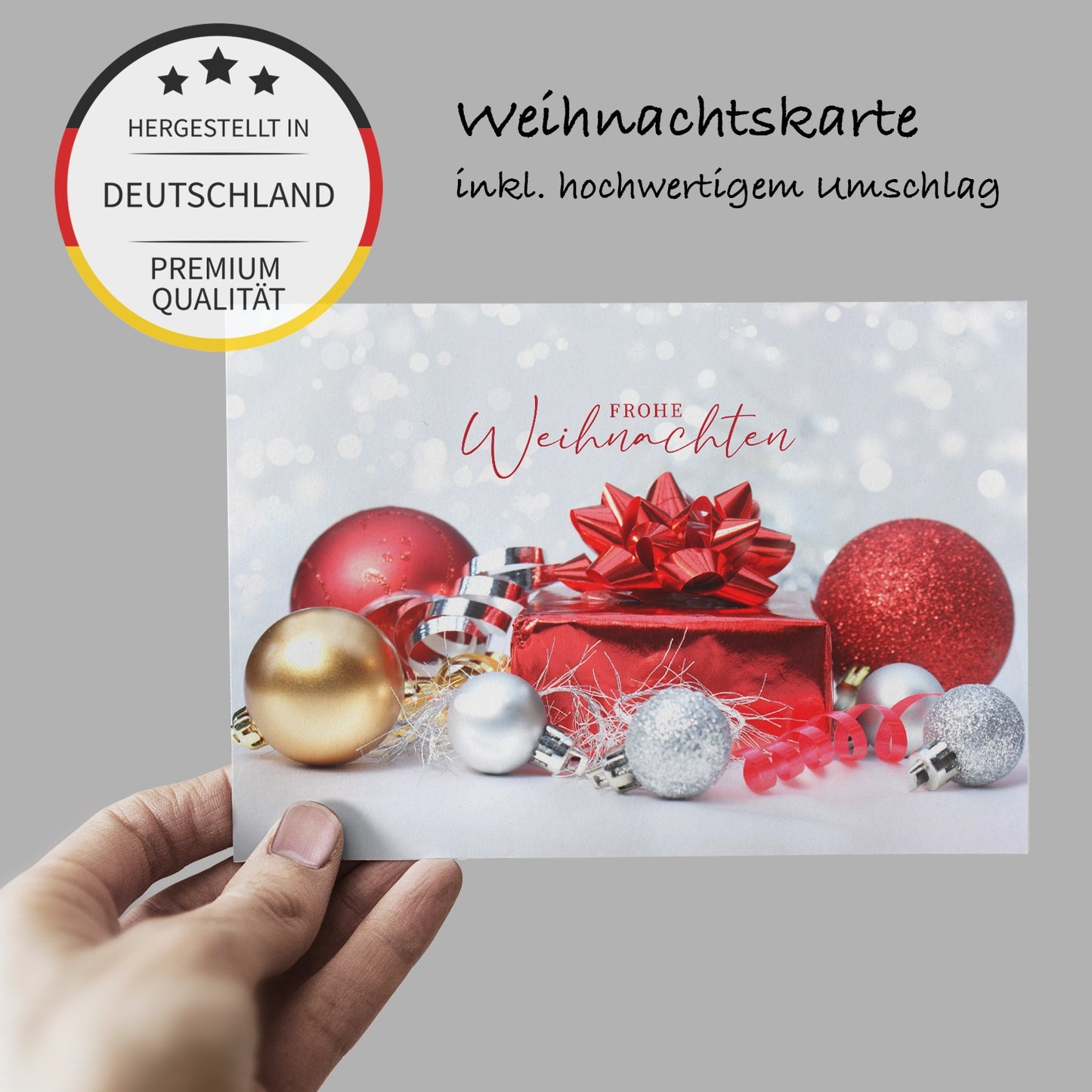 Edle Weihnachtskarte - Klappkarten mit Kuvert