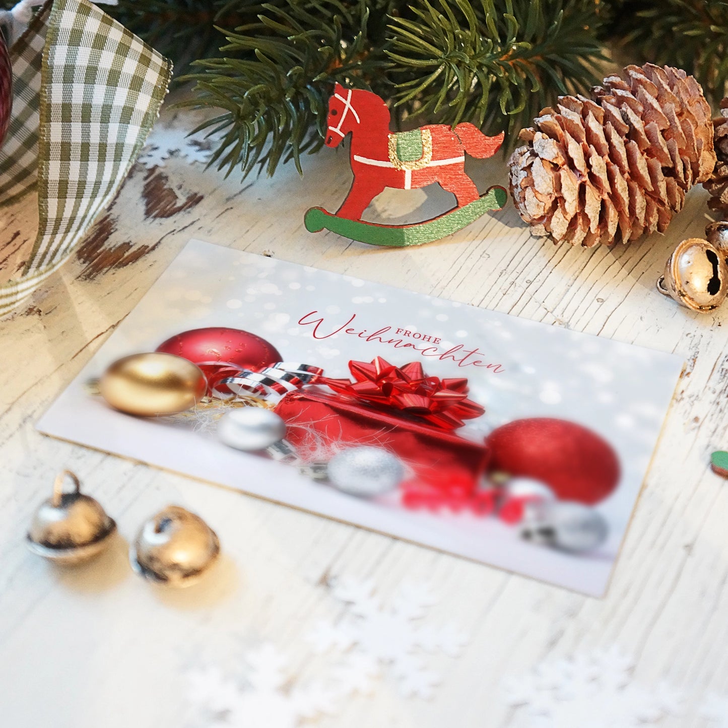 Edle Weihnachtskarte - Klappkarten mit Kuvert