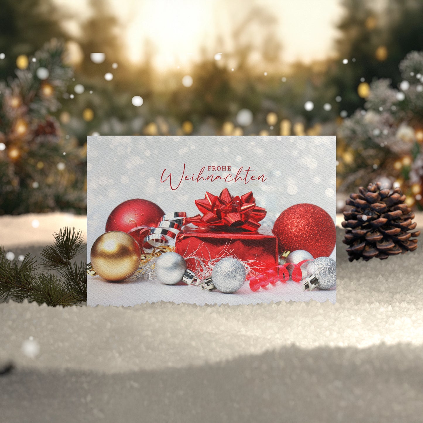 Edle Weihnachtskarte - Klappkarten mit Kuvert