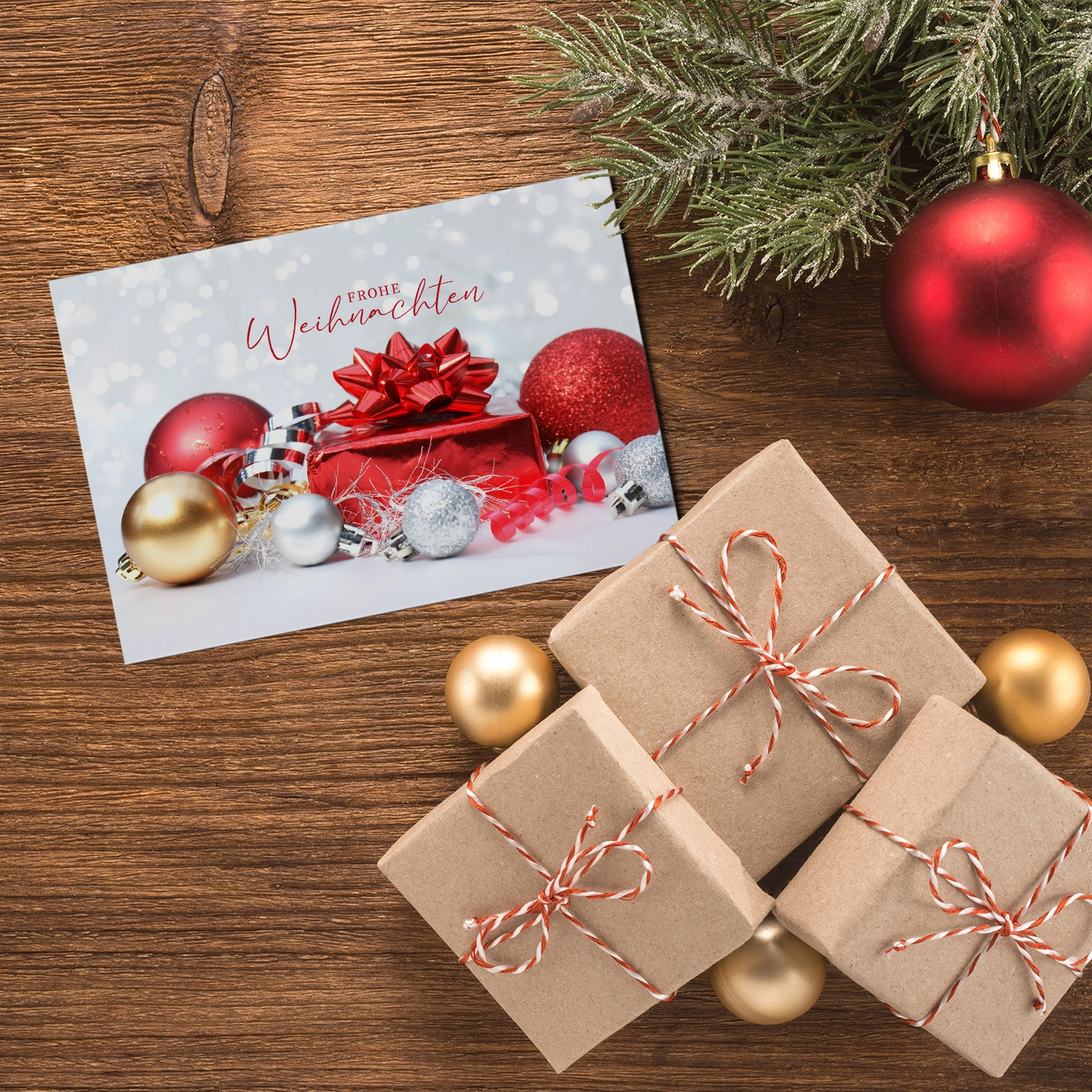 Edle Weihnachtskarte - Klappkarten mit Kuvert