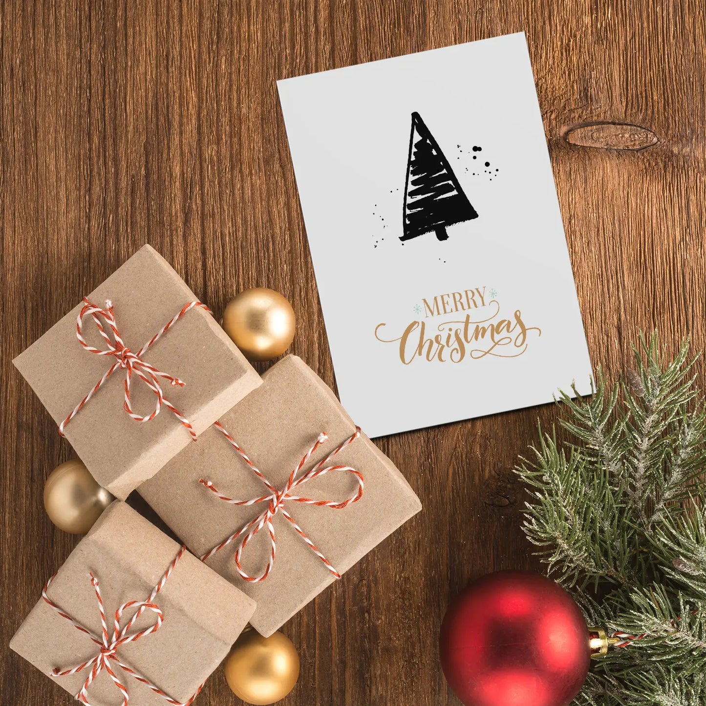 1 moderneWeihnachtskarte - Postkarte
