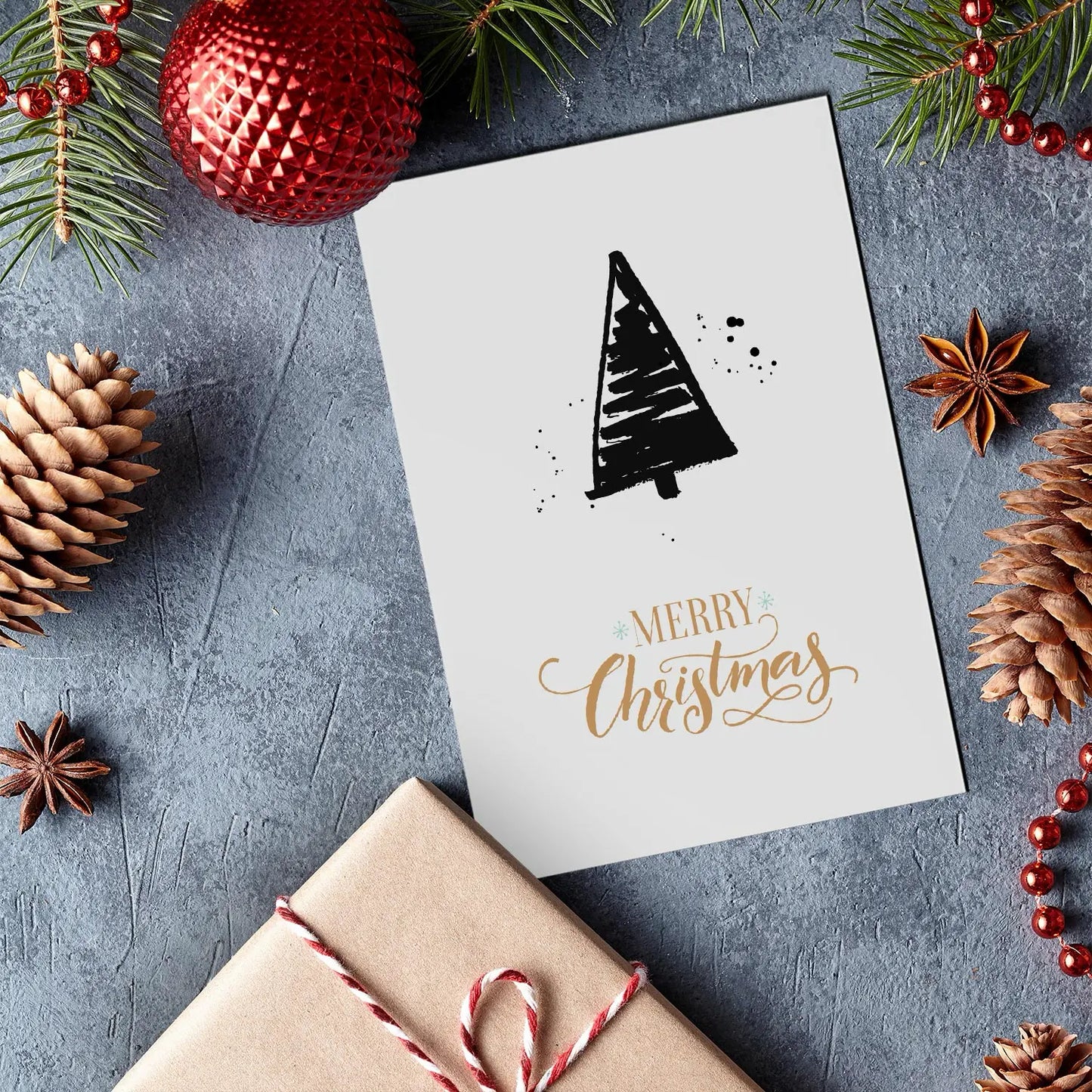 1 moderneWeihnachtskarte - Postkarte
