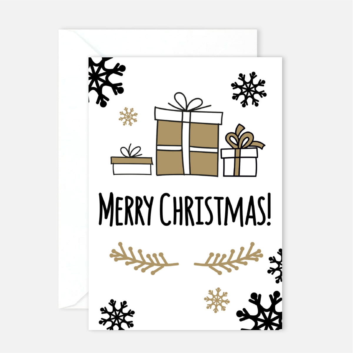 1 moderne Weihnachtskarte - Postkarte - mit Geschenkemotiv