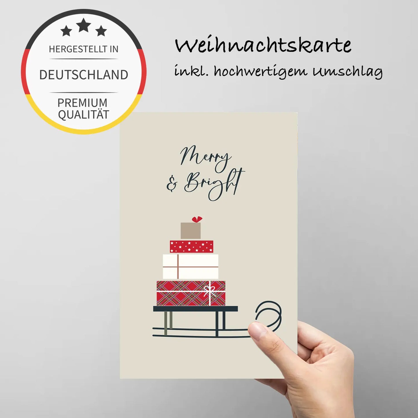 Modernes Weihnachtskarteset - 6 unterschiedliche Motive 10,5 x 14,8cm Klappkarten