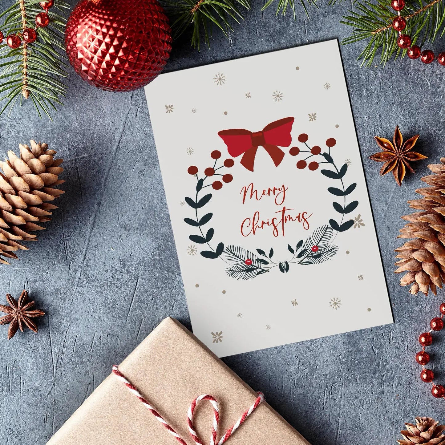 Modernes Weihnachtskarteset - 6 unterschiedliche Motive 10,5 x 14,8cm Klappkarten