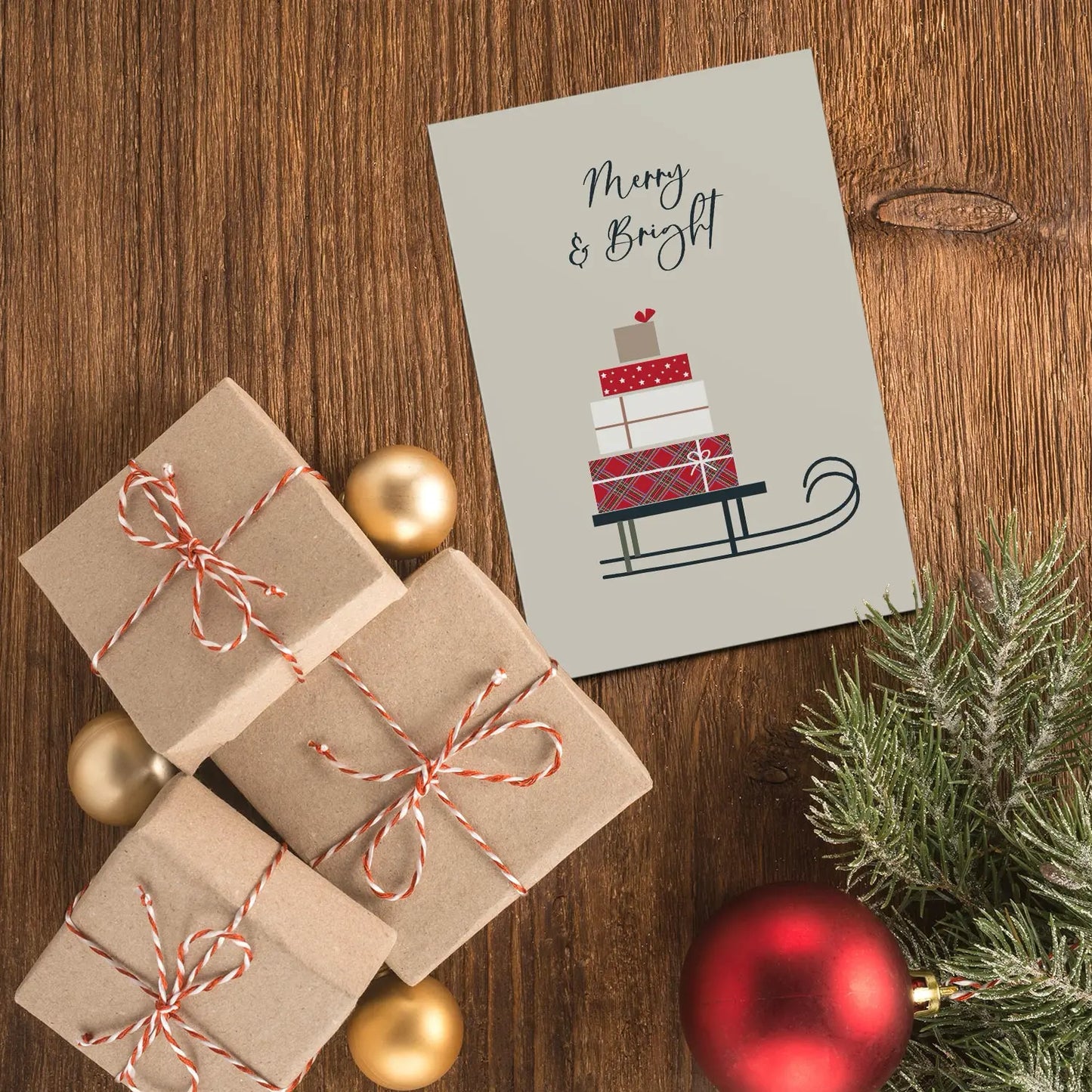 Modernes Weihnachtskarteset - 6 unterschiedliche Motive 10,5 x 14,8cm Klappkarten