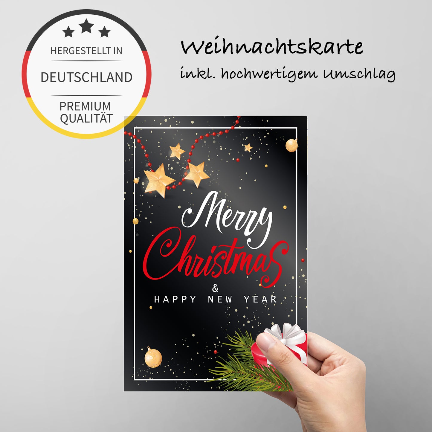 Bezaubernde Weihnachtskarte - inkl. Umschlag mit Weihnachtsmotiven