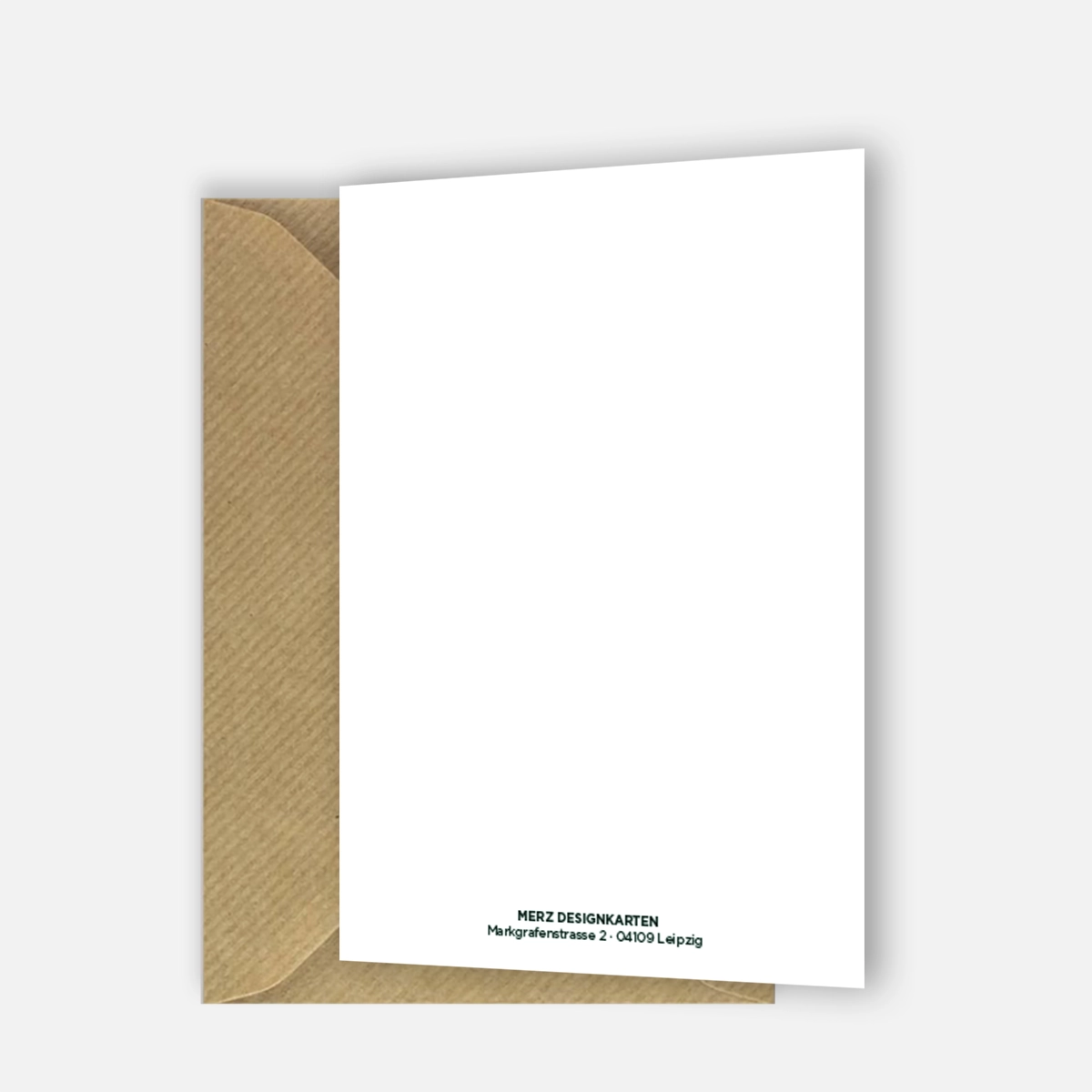 Einzigartige Weihnachtskarte mit Wichtelmotiv- Klappkarte mit braunem Umschlag Merz Designkarten