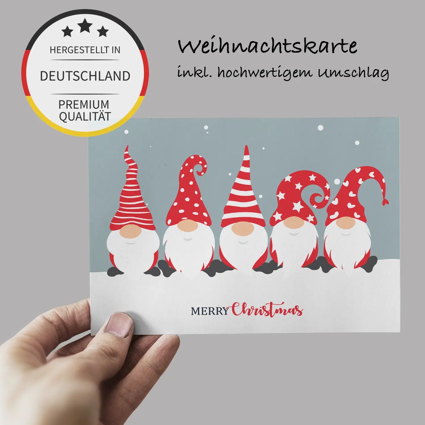 Lustige Weihnachtskarte - Klappkarte mit Wicheltmotiv + Umschlag