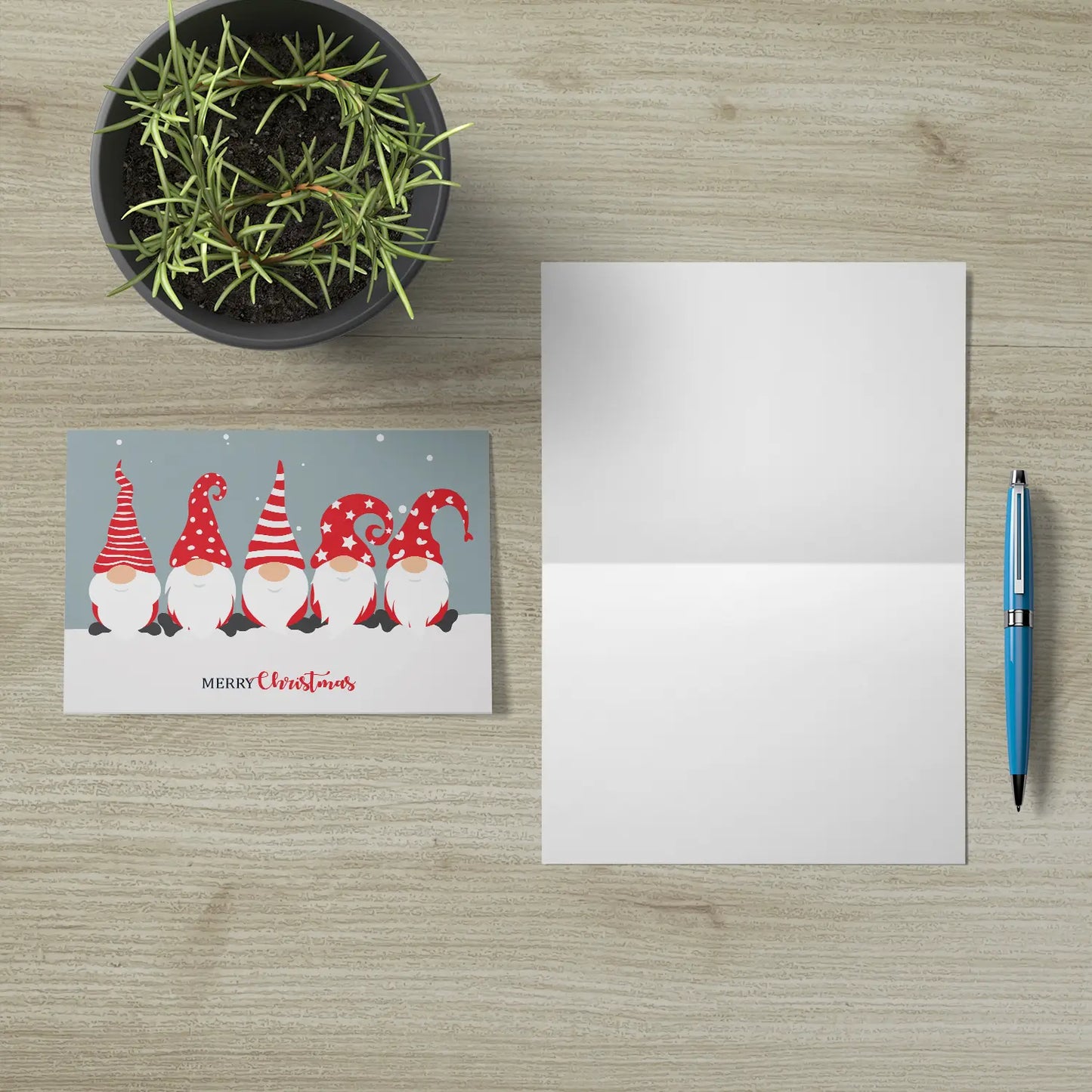 Lustige Weihnachtskarte - Klappkarte mit Wicheltmotiv + Umschlag