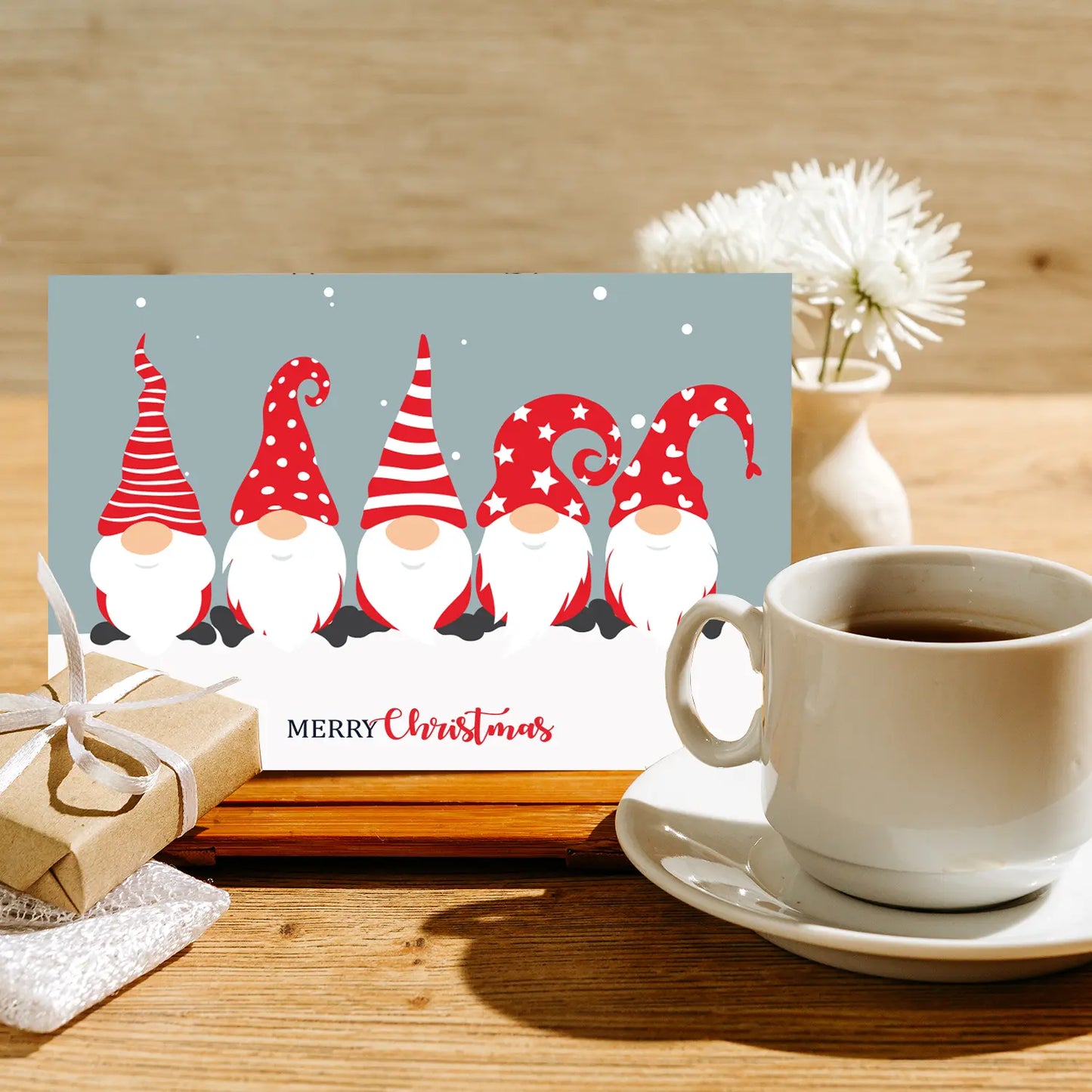 Lustige Weihnachtskarte - Klappkarte mit Wicheltmotiv + Umschlag