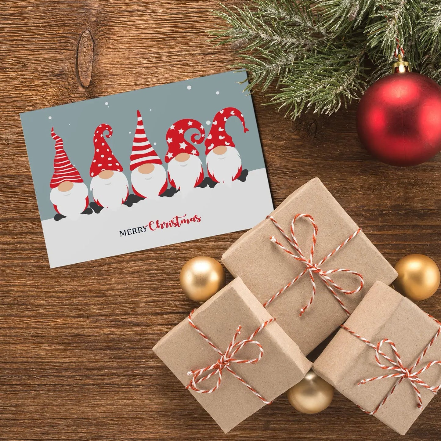 Lustige Weihnachtskarte - Klappkarte mit Wicheltmotiv + Umschlag