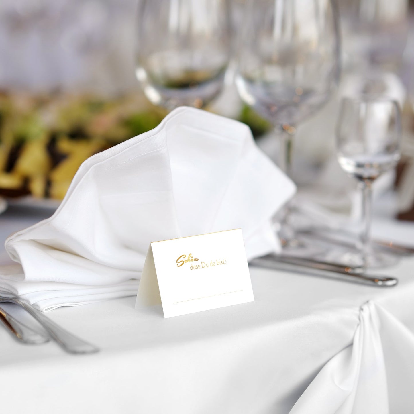 50 edle Tischkarten Platzkarten 5,5x8,5cm (eine Seite) Hochzeit Feier Geburtstag Merz Designkarten