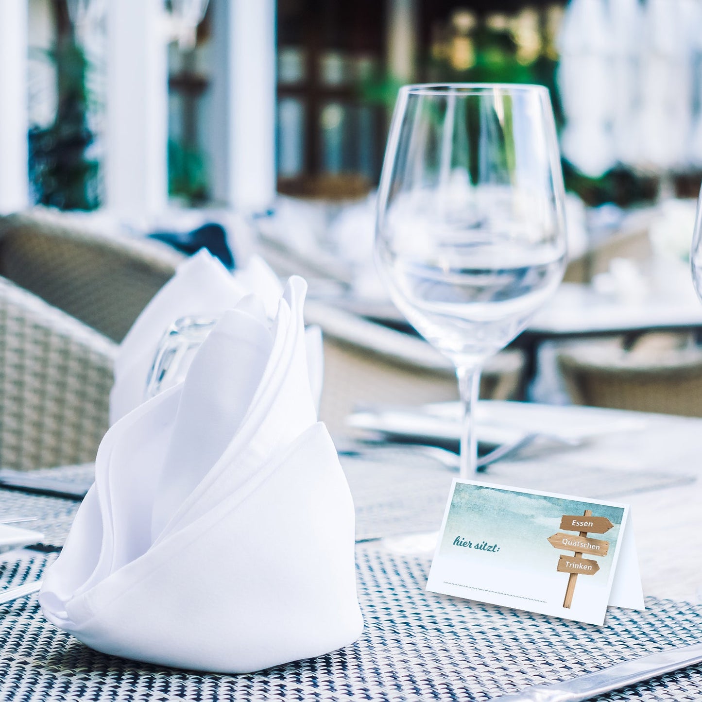 50 Premium-Tischkarten Platzkarten Namenskarten Wegweiser Merz Designkarten