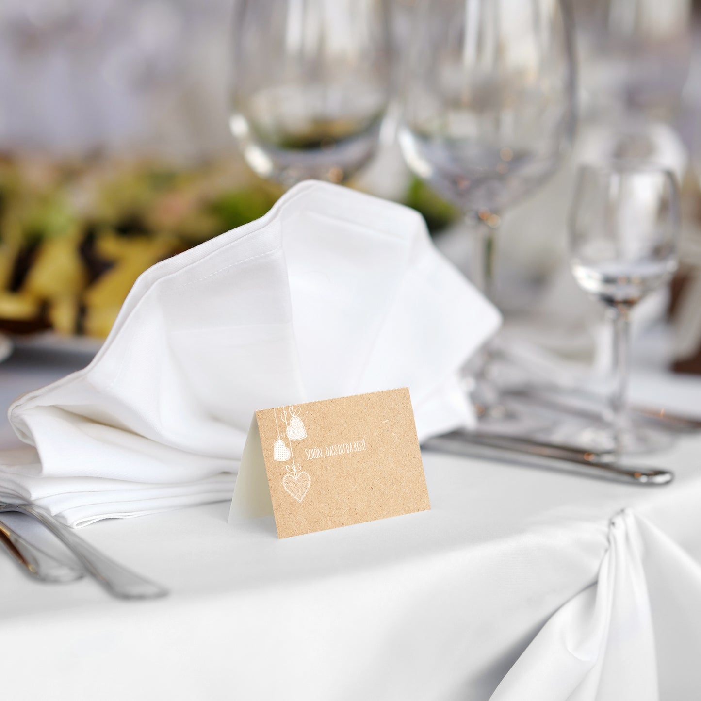 50 Premium-Tischkarten Platzkarten Namenskarten Namensschilder Hochzeit Feier