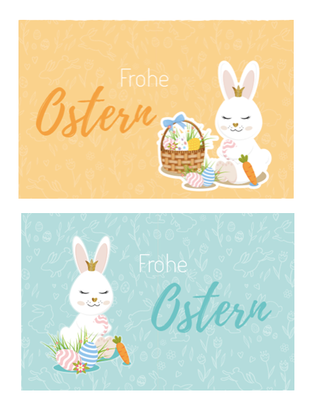 5 Osterkarten Grußkarten Karte Klappkarte Frohe Ostern 12x18cm mit Umschlag